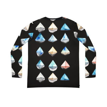 Triangle Pattern Women's Long Sleeve V-neck Shirt