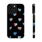 Slim Phone Cases - Hearts (Black)