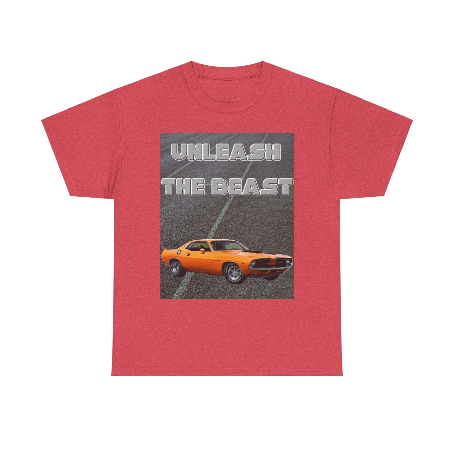 Unleash The Beast Classic Cars Orange - Unisex Heavy Cotton T-Shirt