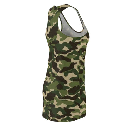 Women's Camo Pattern Cut & Sew Racerback Dress (AOP)