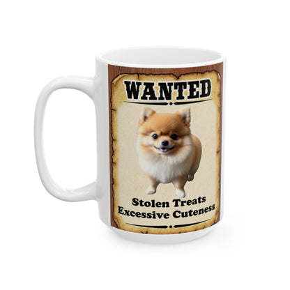 Wanted Poster Ceramic Mug - Pomeranian