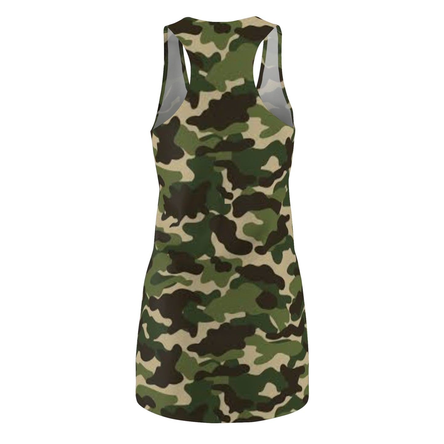 Women's Camo Pattern Cut & Sew Racerback Dress (AOP)