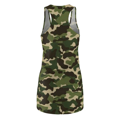 Women's Camo Pattern Cut & Sew Racerback Dress (AOP)