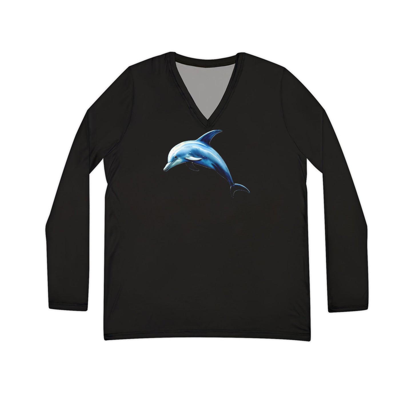 Women's Dolphin Long Sleeve V-neck Shirt