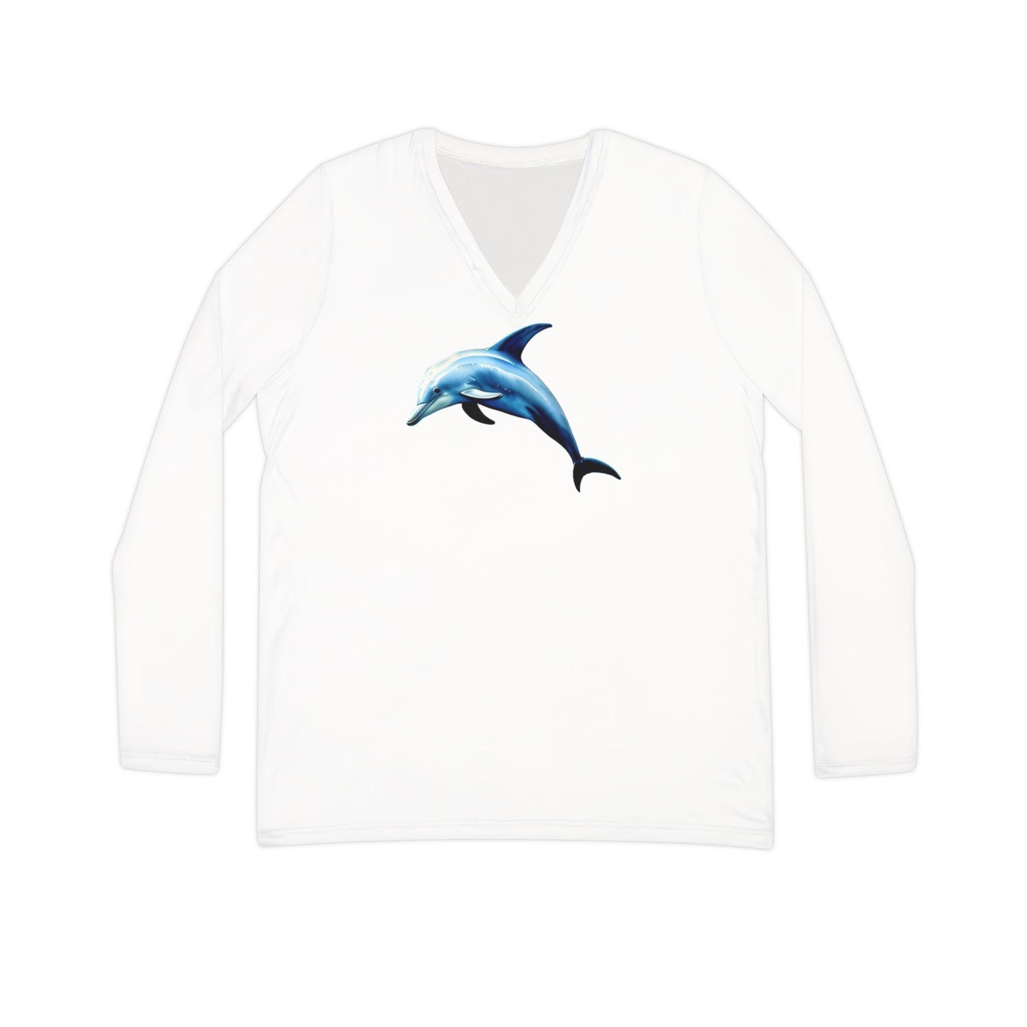 Women's Dolphin Long Sleeve V-neck Shirt