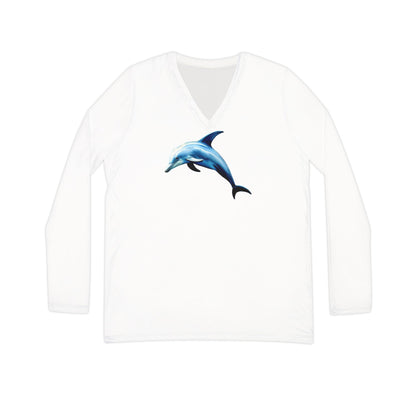 Women's Dolphin Long Sleeve V-neck Shirt