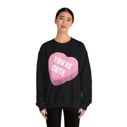 Candy Heart "You're Cute" - Crewneck Sweatshirt