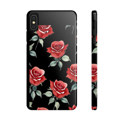 Slim Phone Cases - Roses (Black)