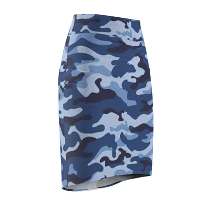 Blue Camo Women's Pencil Skirt