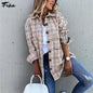 Oversized Women's Plaid Shirt Jacket