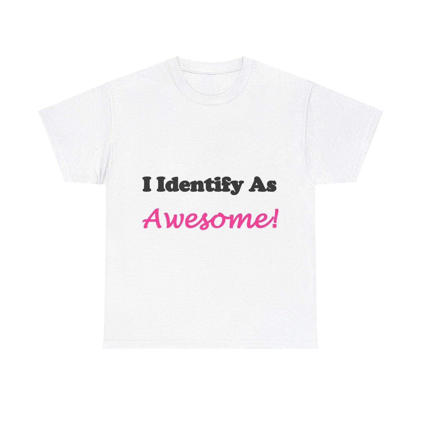 ID Awesome (White) - Unisex Heavy Cotton Tee - Better Mode