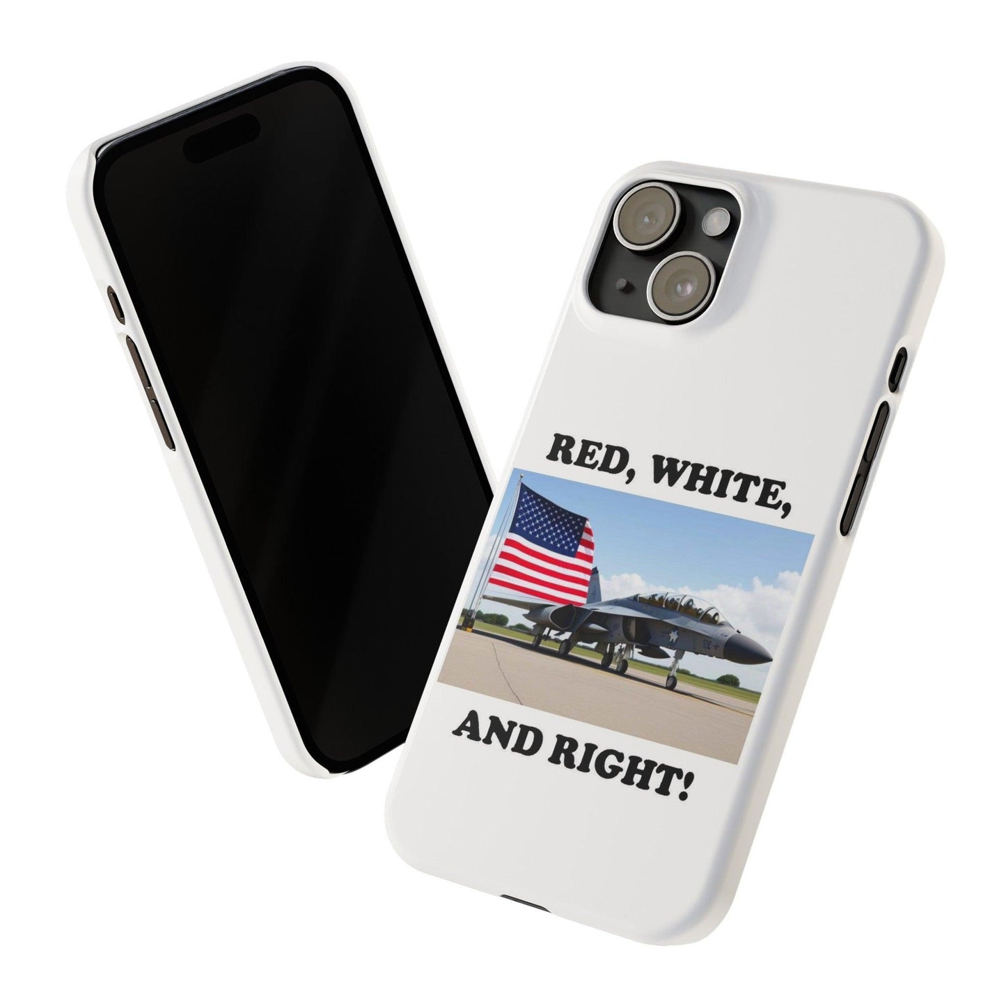 Red, White - (White)Slim Phone Cases