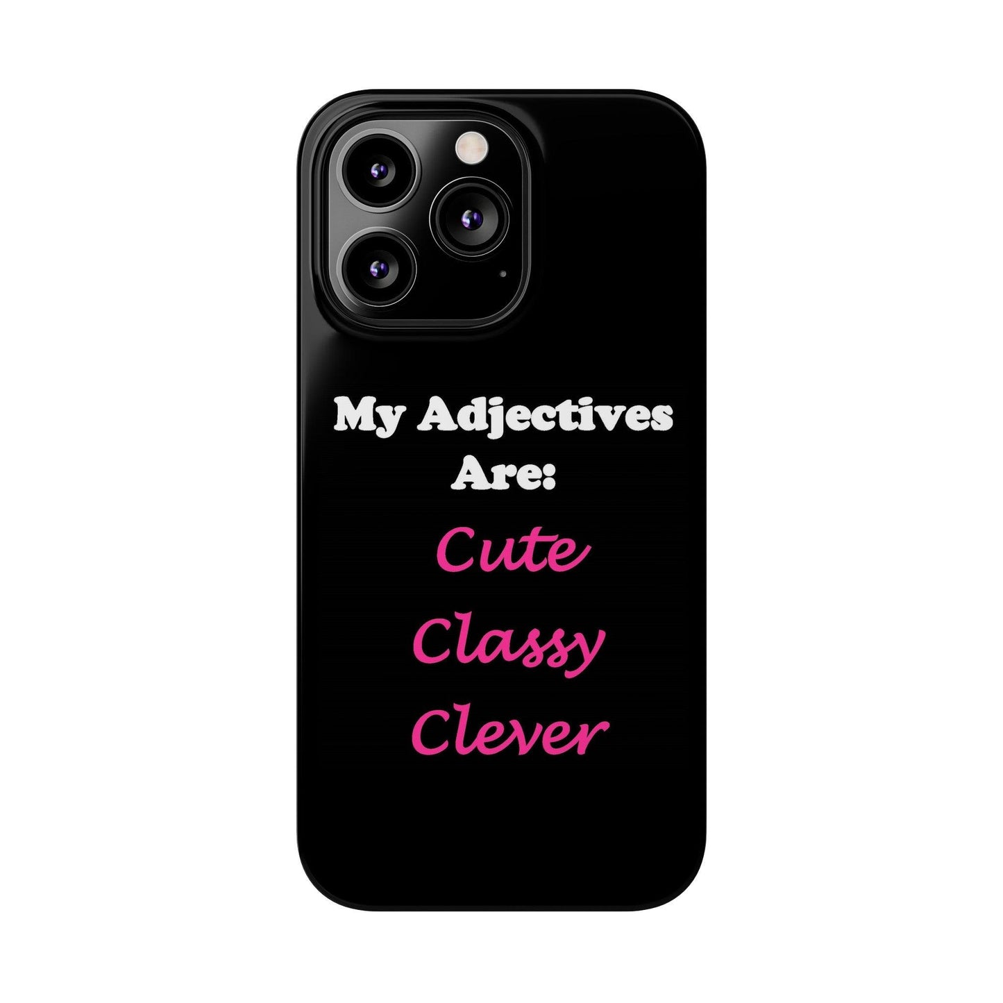 Cute (Black) - Slim Phone Cases - Better Mode