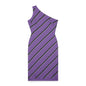 Striped - Shoulder Dress (Purple)