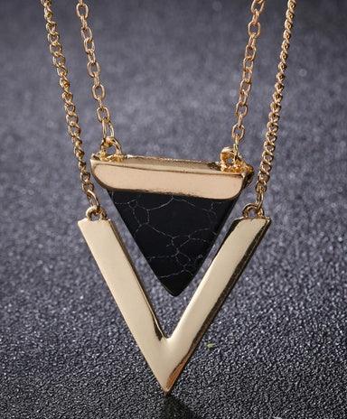 Marble Stone Triangle Necklaces - Better Mode