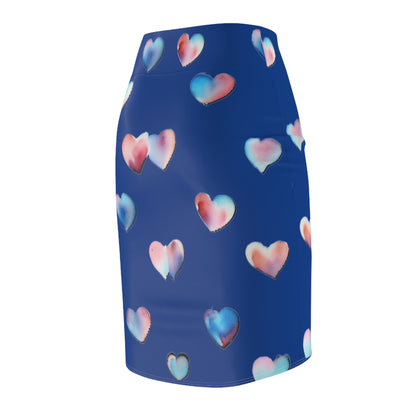 Heart Pattern Women's Pencil Skirt