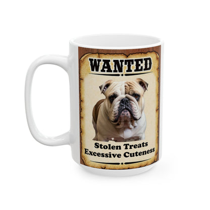 Wanted Poster Ceramic Mug - Bulldog