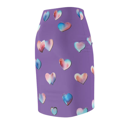 Heart Pattern Women's Pencil Skirt