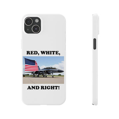 Red, White - (White)Slim Phone Cases