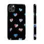 Slim Phone Cases - Hearts (Black)