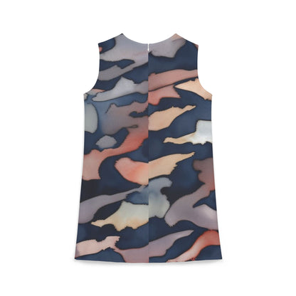 Camo Pattern A-line Sleeveless Dress