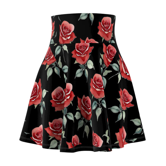 Rose Pattern Skater Skirt