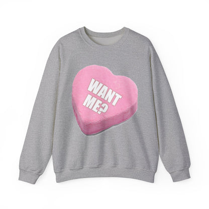 Candy Heart "Want Me?" - Crewneck Sweatshirt - Better Mode