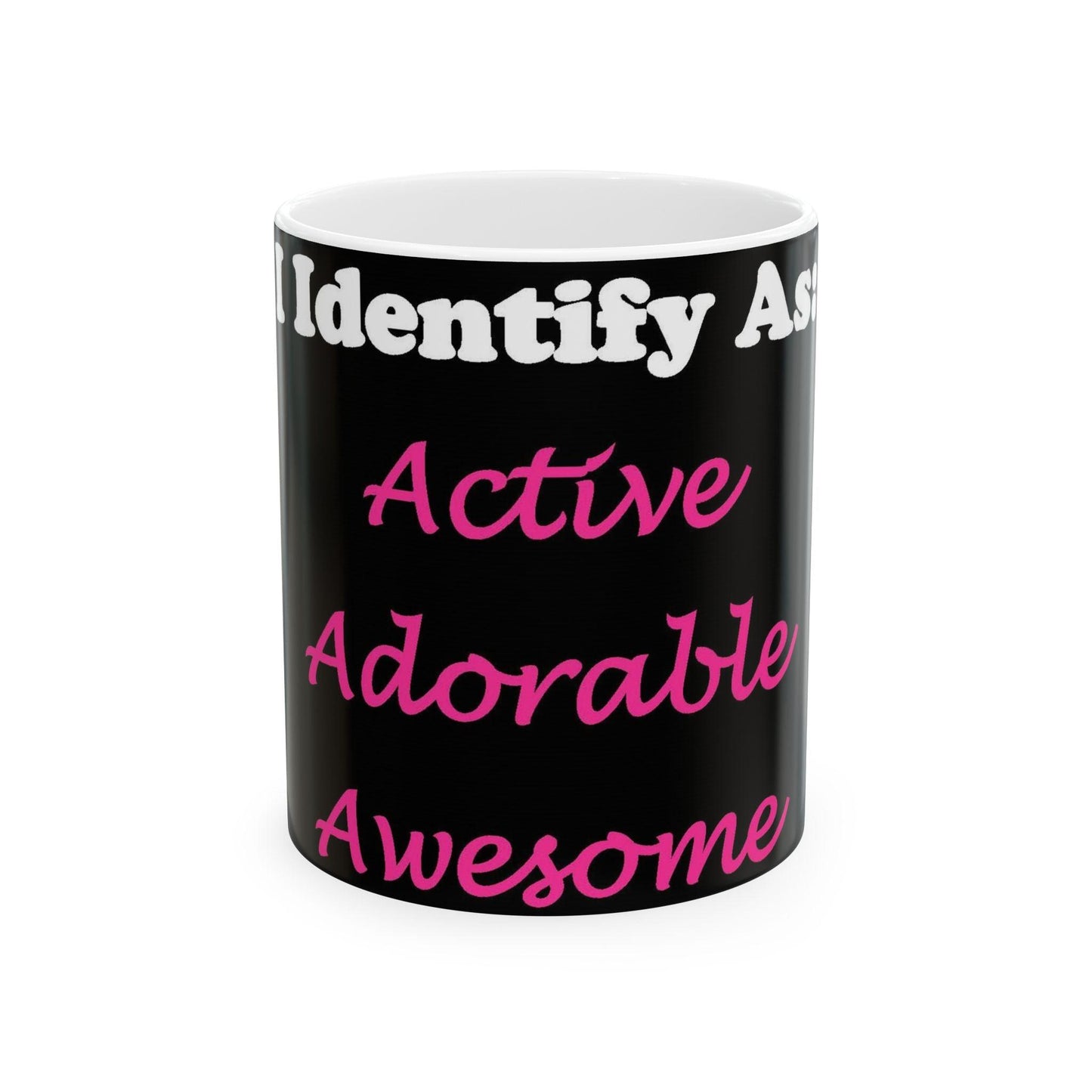 ID Active Adorable Awesome (Black) - Ceramic Mug, (11oz, 15oz)