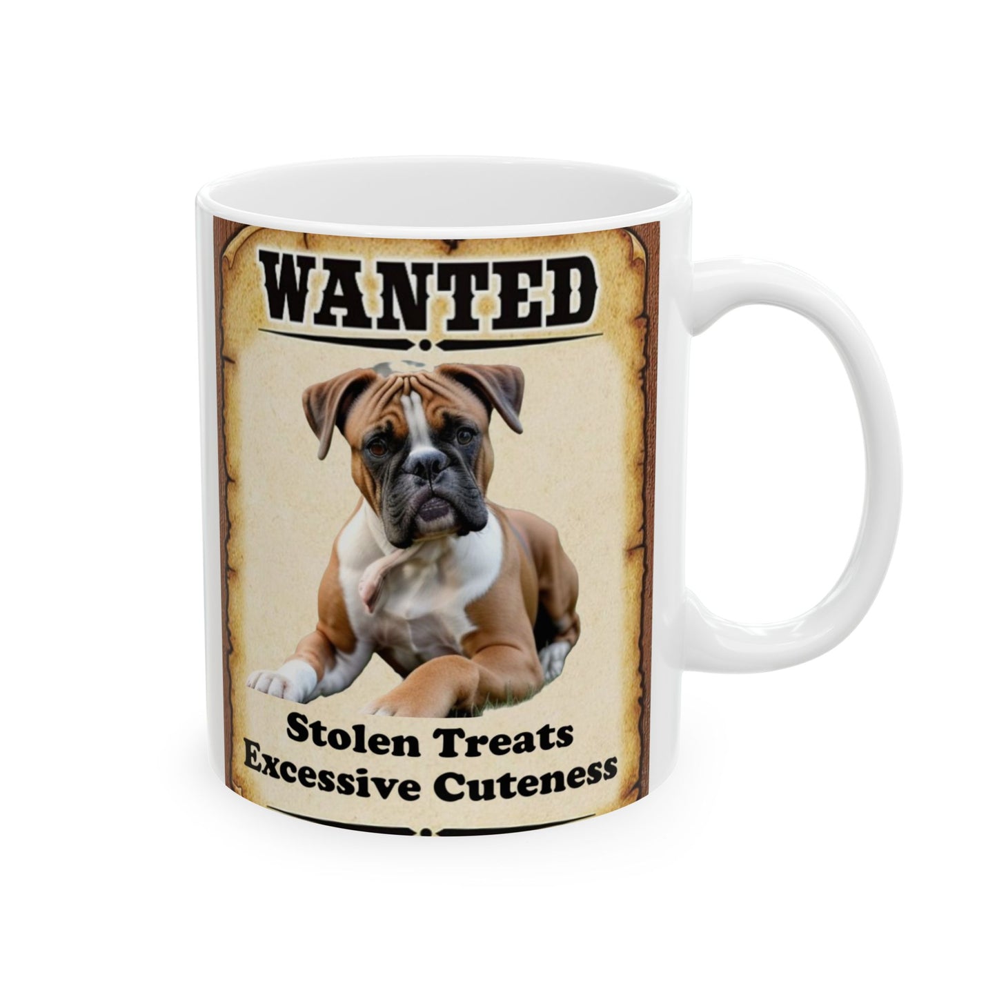 Wanted Poster Ceramic Mug - Boxer Breed