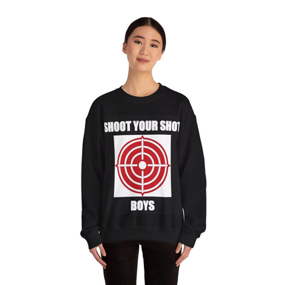 Shoot Shot (Black) - Unisex Heavy Blend™ Crewneck Sweatshirt