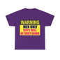 Warning - Men Only Boys Shot Down - Unisex Heavy Cotton T-Shirt