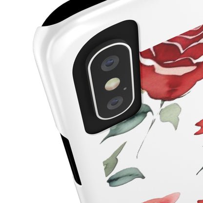 Slim Phone Cases - Roses (White)