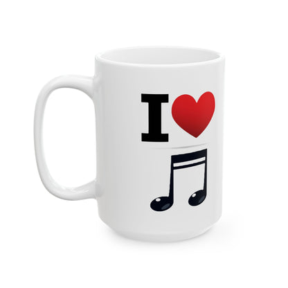 I Heart Music - Ceramic Mug, (11oz, 15oz) - Better Mode