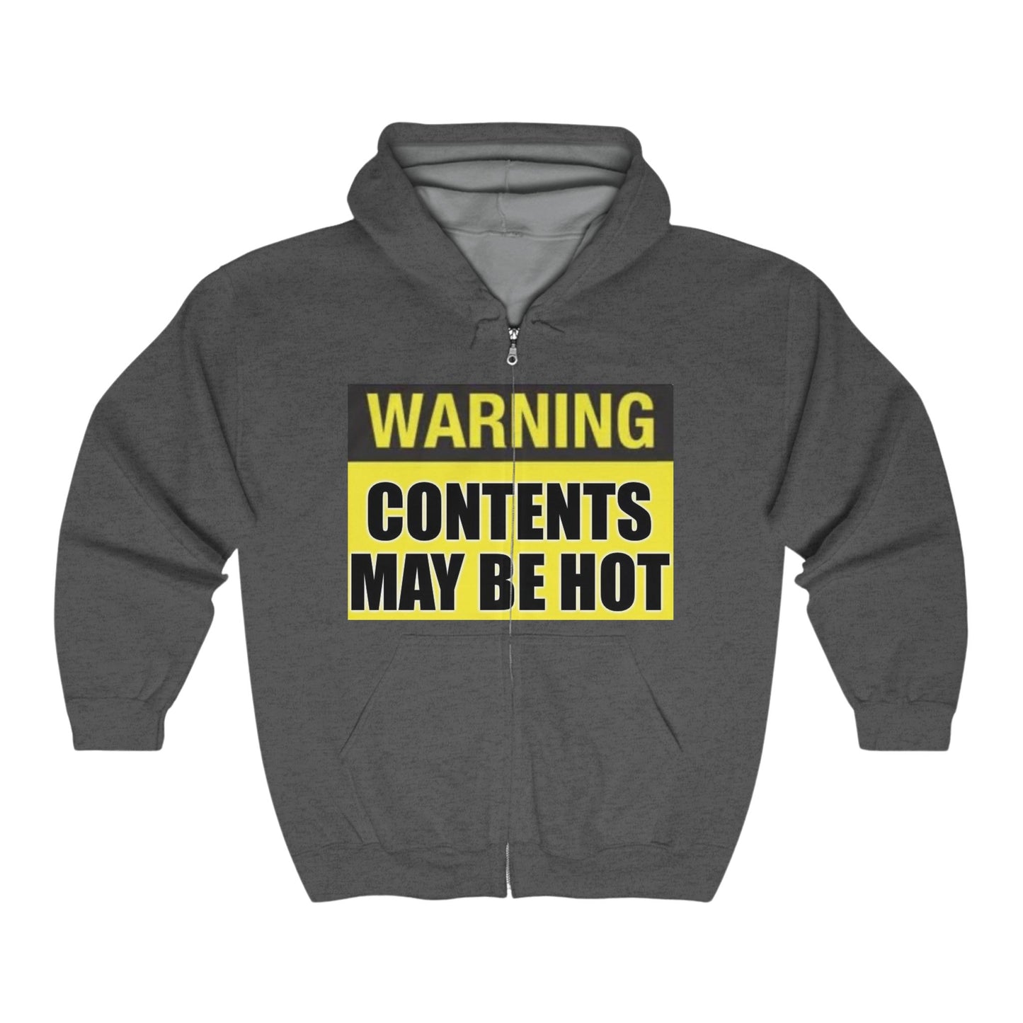 Warning Contents Hot - Full Zip Hooded Sweatshirt