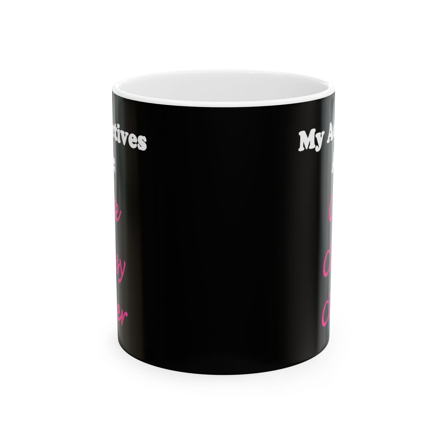 Cute (Black) - Ceramic Mug, (11oz, 15oz)