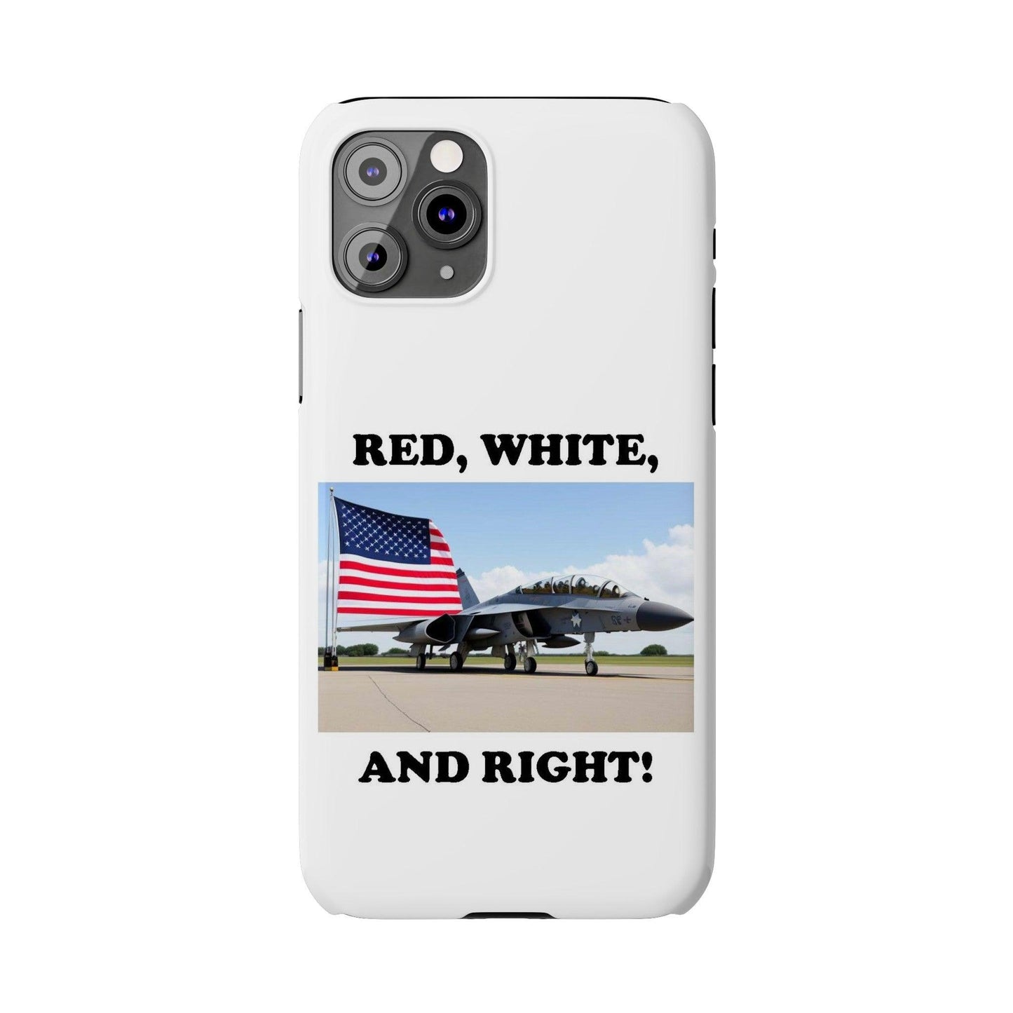 Red, White - (White)Slim Phone Cases