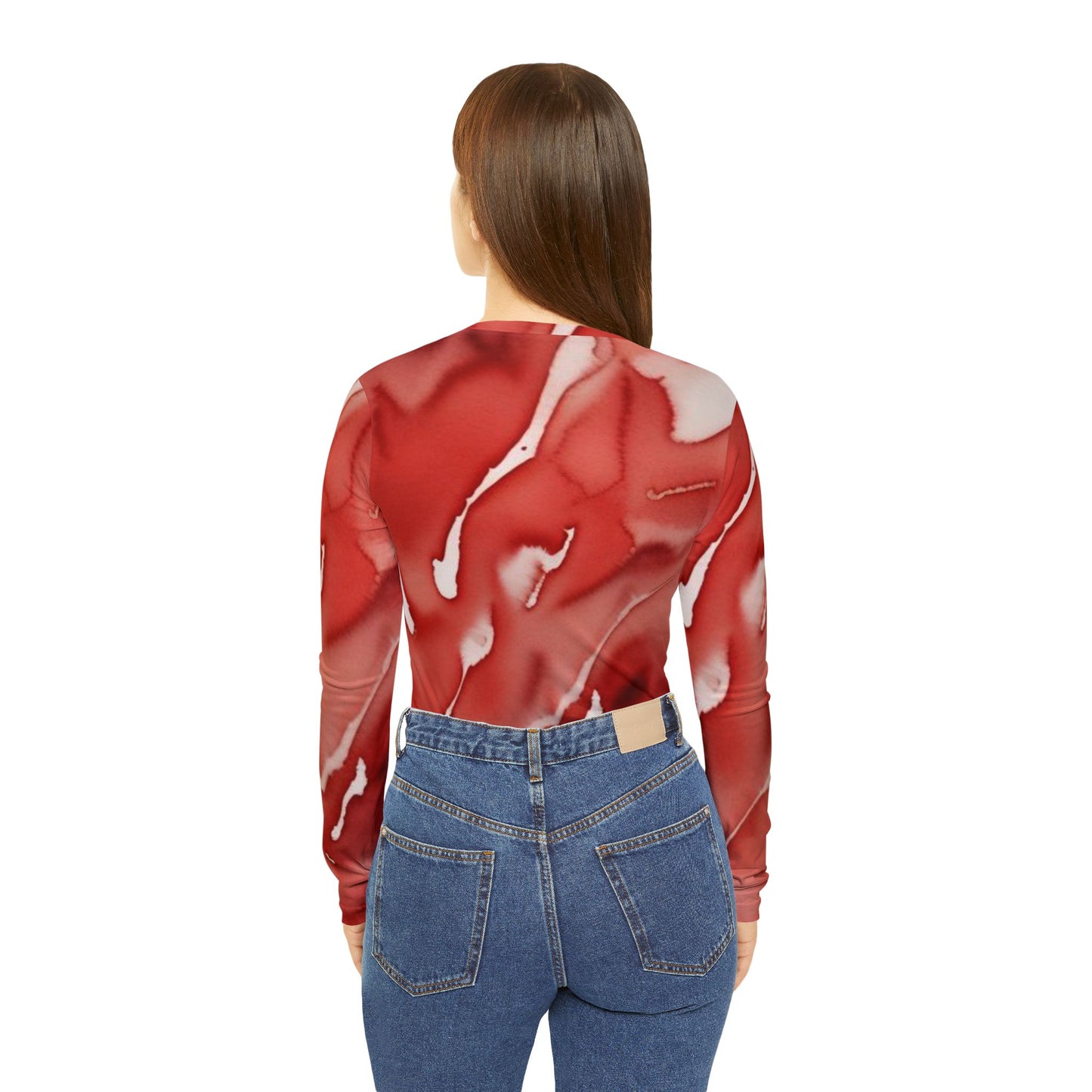 Red Marble V-neck Shirt