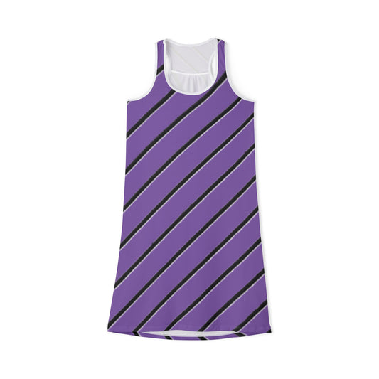 Striped - Women's Racerback Dress  (Purple)