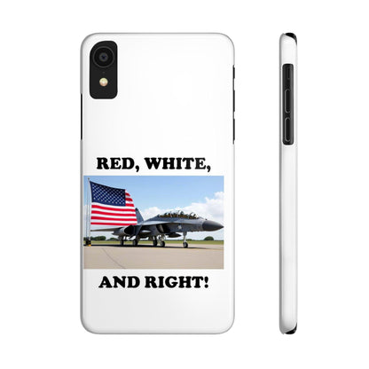 Red, White - (White)Slim Phone Cases