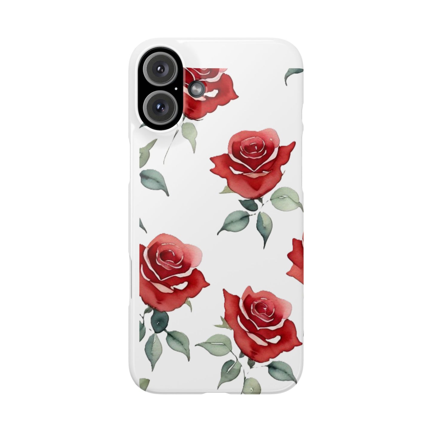 Slim Phone Cases - Roses (White)