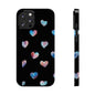 Slim Phone Cases - Hearts (Black)