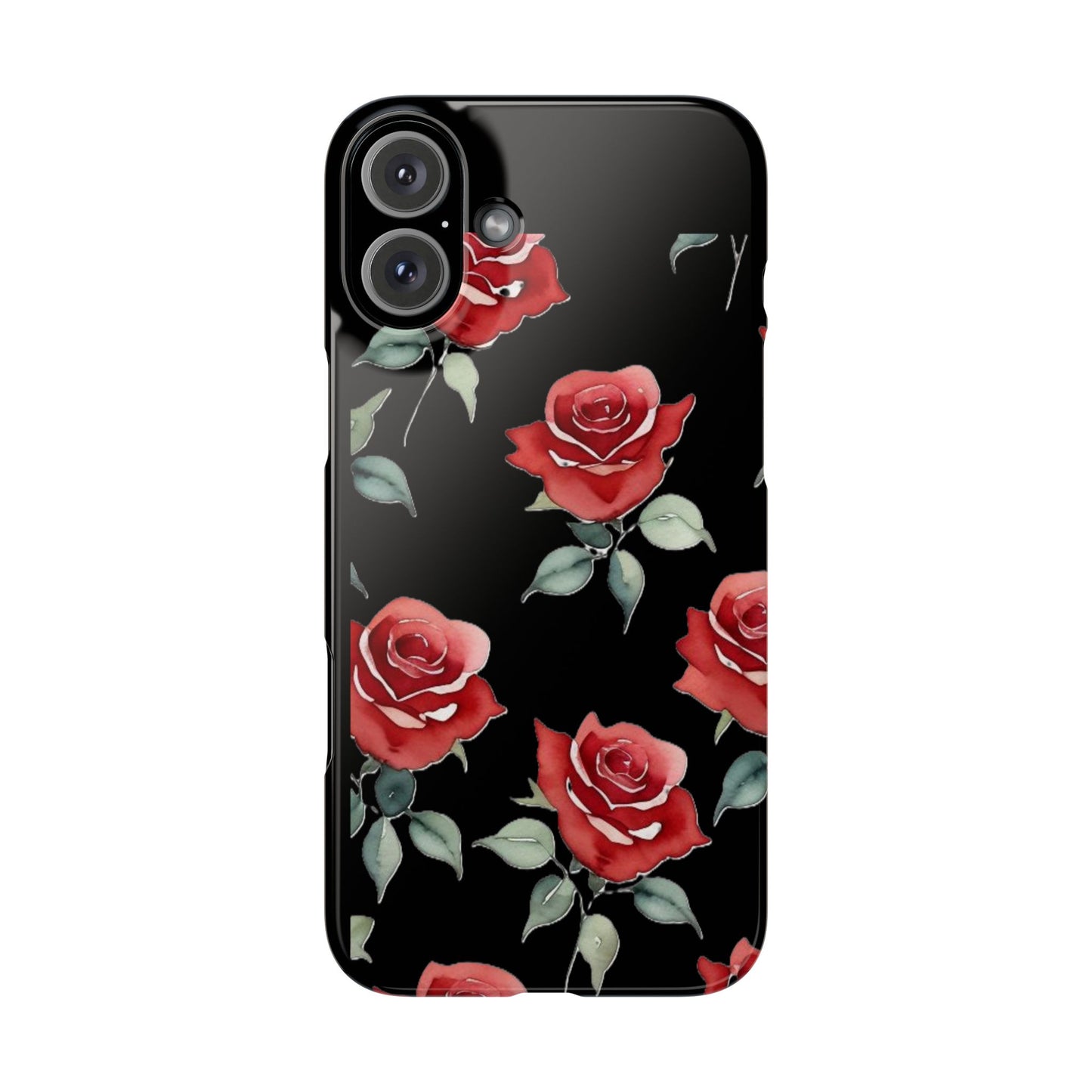 Slim Phone Cases - Roses (Black)