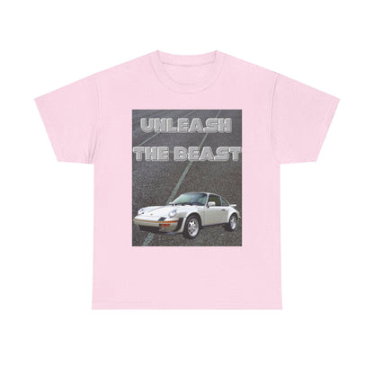 Unleash The Beast Classic Cars White - Unisex Heavy Cotton T-Shirt