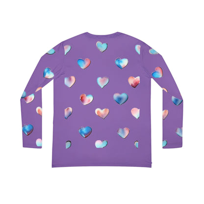 Heart Pattern Long Sleeve V-neck Shirt