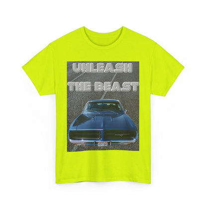 Unleash The Beast Classic Cars Blue Hood - Unisex Heavy Cotton T-Shirt