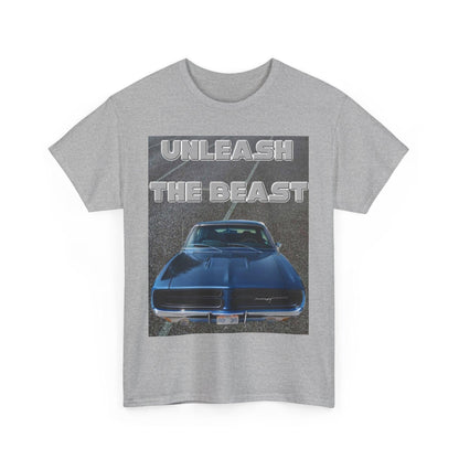 Unleash The Beast Classic Cars Blue Hood - Unisex Heavy Cotton T-Shirt