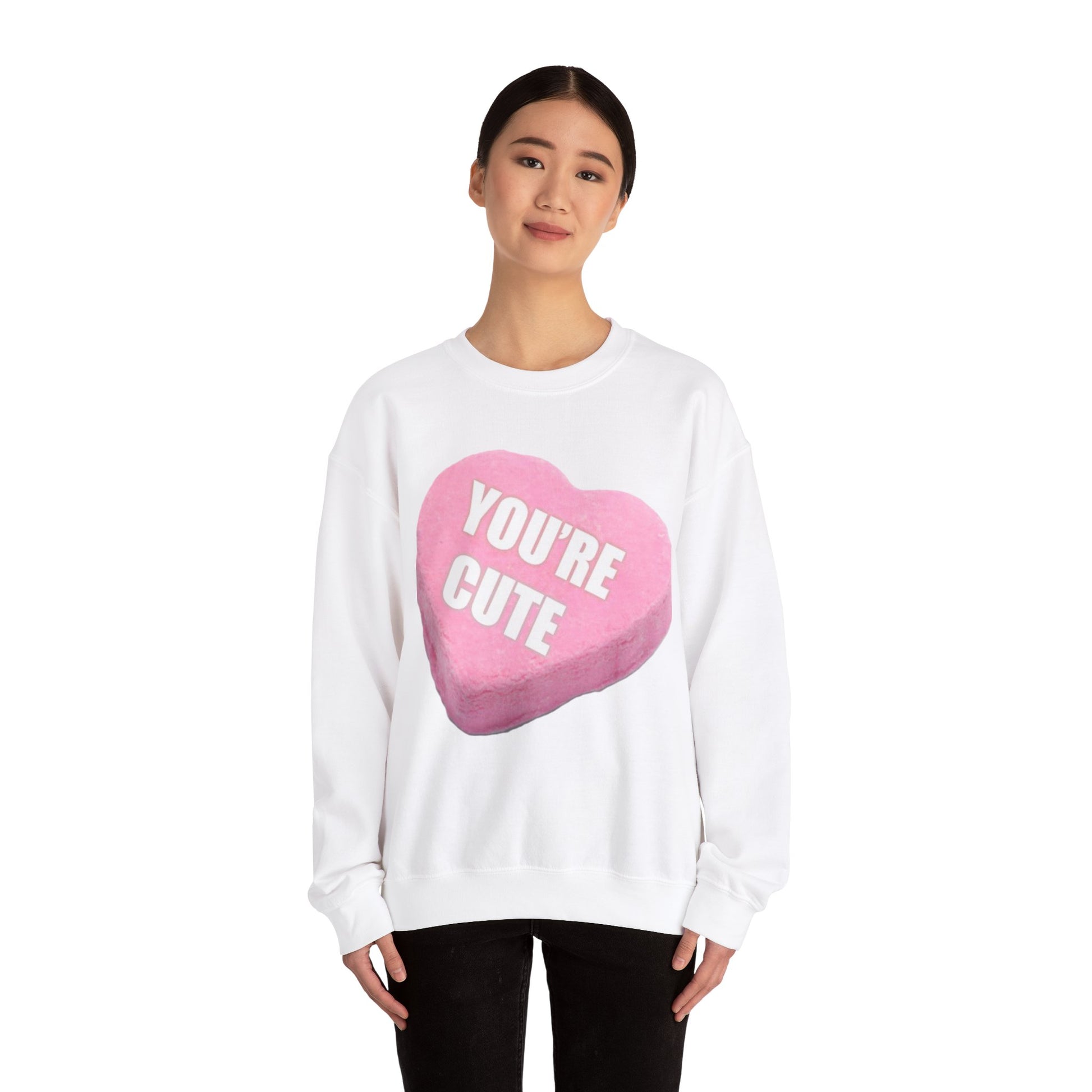 Candy Heart "You're Cute" - Crewneck Sweatshirt - Better Mode