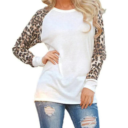 Leopard Print Long Sleeve Blouse