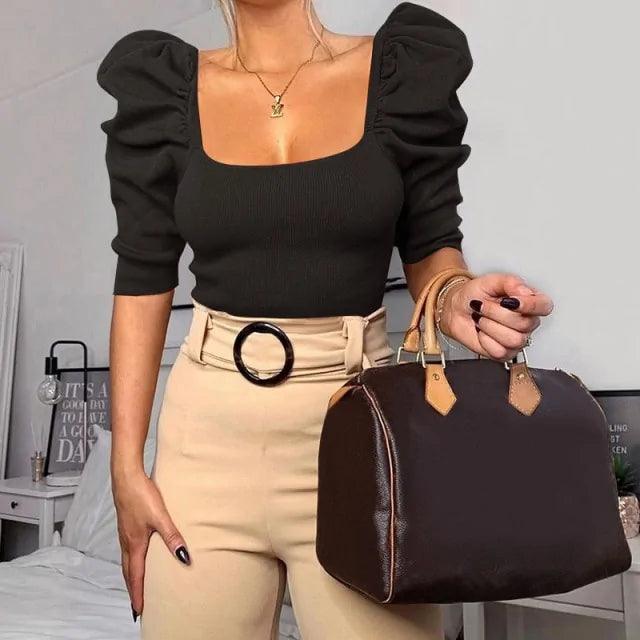 Puffed Sleeves Blouse