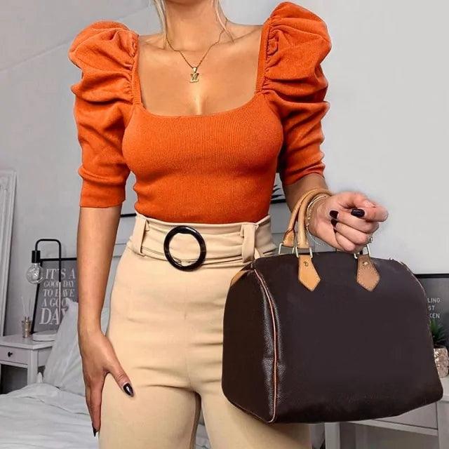 Puffed Sleeves Blouse